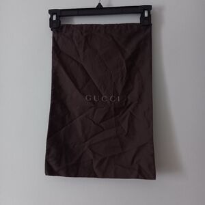 GUCCI Brown Cotton Shoe Bag Drawstring